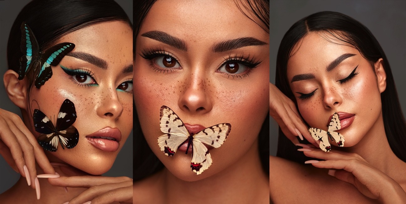 Woman with butterflies