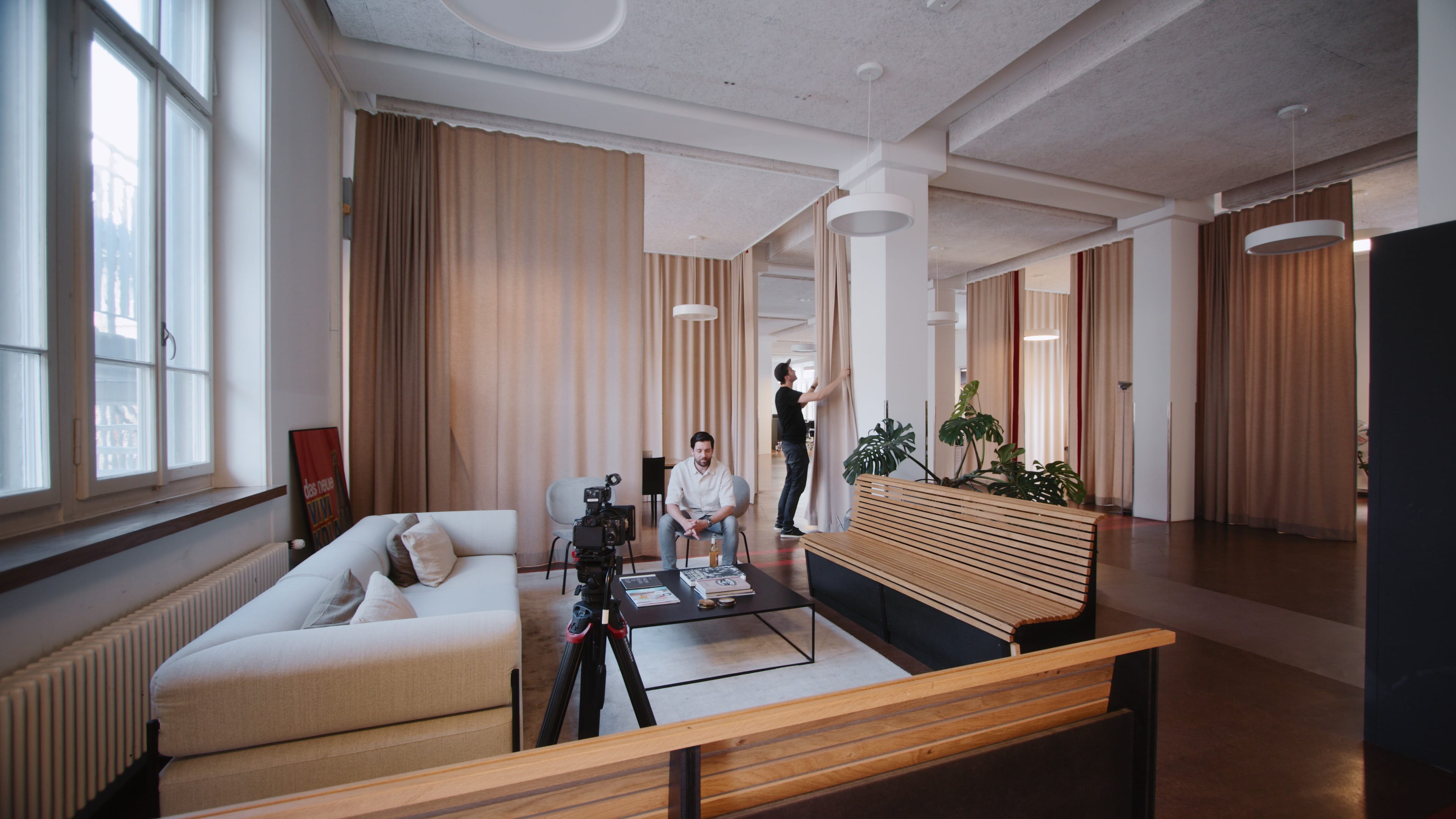 Setting up for a shoot indoors